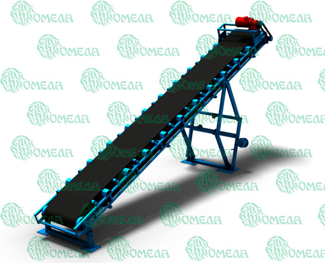 Straight stationary conveyor with adjustable height