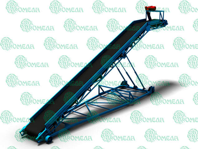 Band conveyer with adjustable height